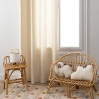 Cortina bege com mini triângulos multicolor 140x260cm