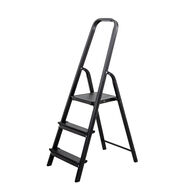 Escadote preto com 3 degraus em alumínio 130cm,  Escadote preto com 3 degraus em alumínio 130cm