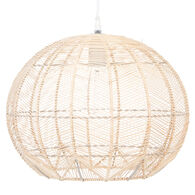 Candeeiro de teto KITA bege em rattan 38cm