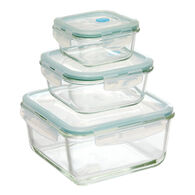 Conjunto de 3 caixas herm&eacute;ticas CLIPEAT em vidro
