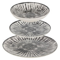 Servi&ccedil;o de mesa 12 pe&ccedil;as LUCIE cinza