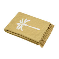 Manta CASABLANCA amarela com franjas 125x150cm