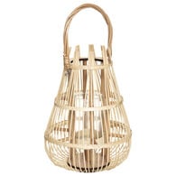 Lanterna decorativa bege em rattan,  Lanterna decorativa bege em rattan