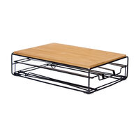 Suporte para 15 c&aacute;psulas em metal e bambu