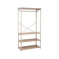 Roupeiro de metal bege com prateleiras 170cm
