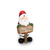 Pai natal em cer&acirc;mica com led