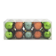 Conjunto de 20 bolas verde e castanho 8cm