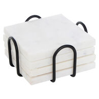 Conjunto 4 bases para copos branco em mármore 10cm