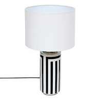 Candeeiro de mesa preto e branco em cer&acirc;mica 50cm