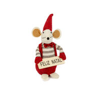 Ratinho cinza e vermelho com RISCAS 24cm