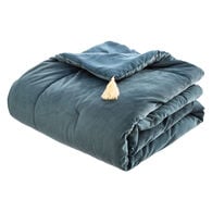 Edredão fundo de cama azul veludo 80x180cm,  Edredão fundo de cama azul veludo 80x180cm