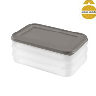 Caixa retangular para charcutaria com 3 divis&oacute;rias