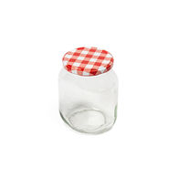 Frasco de vidro com tampa decorada 72cl