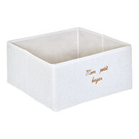 Caixa de arruma&ccedil;&atilde;o branco boucl&eacute;