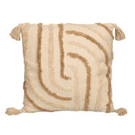 Almofada com riscas castanho 45x45cm