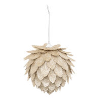 Pendurante flor de pétalas douradas com glitter