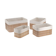 Cesto wc bambu e tecido,  Cesto wc bambu e tecido