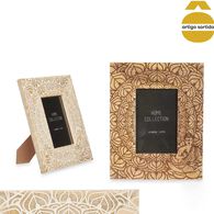 Moldura em madeira mango com decoração buda 10x15cm,  Moldura em madeira mango com decoração buda 10x15cm