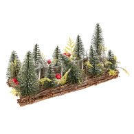 Porta-Velas com pinhas e bagas 30cm