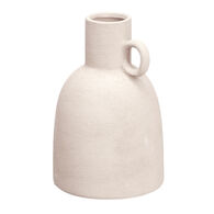 Jarra branco em cerâmica 25,5cm,  Jarra branco em cerâmica 25,5cm