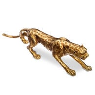 Estatueta leopardo dourado 79cm,  Estatueta leopardo dourado 79cm