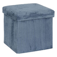 Pufe ARUM com arruma&ccedil;&atilde;o canelado azul 38x38c