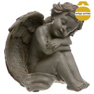 Anjo assis em resina 15cm