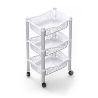 Carrinho de cozinha com 3 cestos branco,  Carrinho de cozinha com 3 cestos branco