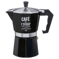 Cafeteira preta decorada em metal 350ml,  Cafeteira preta decorada em metal 350ml