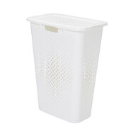 Cesto de roupa wc PIXEL branco com tampa 40l,  Cesto de roupa wc PIXEL branco com tampa 40l