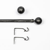 Kit var&atilde;o extens&iacute;vel preto e prateado 120-210cm d19cm