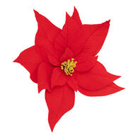 Flor poinsettia vermelho com pin&ccedil;a 45cm