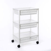 Carrinho de cozinha com 3 cestos branco,  Carrinho de cozinha com 3 cestos branco