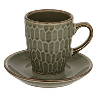 Conjunto de 2 ch&aacute;venas de caf&eacute; ELLA verde 9cl