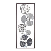 Quadro decorativo prata flor em metal