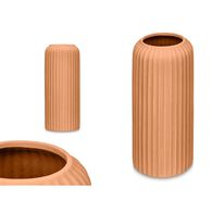 Jarra de cer&acirc;mica riscada cor de tijolo 40cm