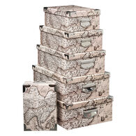 Conjunto de 6 caixas estampadas INDONESIA,  Conjunto de 6 caixas estampadas INDONESIA