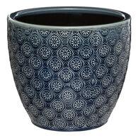 Vaso flor azul em cer&acirc;mica 18cm