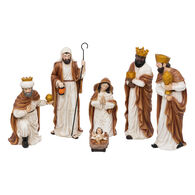 Conjunto de 6 figuras para pres&eacute;pio em resina 33cm
