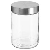 Frasco de vidro com tampa em inox 1,2l,  Frasco de vidro com tampa em inox 1,2l