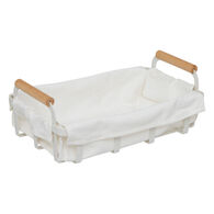 Cesto de p&atilde;o branco em madeira pinho e metal