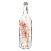 Jarra Em Vidro Com Flores Rosa 45cm