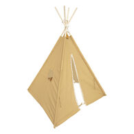 Tenda TIPI ocre com pompons RAINBOW,  Tenda TIPI ocre com pompons RAINBOW