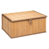 Cesto wc castanho em bambu com tampa 15x32cm,  Cesto wc castanho em bambu com tampa 15x32cm