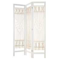 Biombo Decorativo Em Macrame Branco Ete Indien 