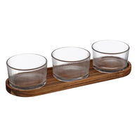 Conjunto de 3 ta&ccedil;as nala para aperitivos com t&aacute;bua
