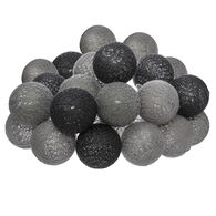 Grinalda 20 LED cinza e preto 435cm