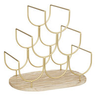 Garrafeira dourada em metal para 6 garrafas DOLCE RIVIERA