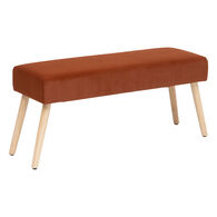 Banqueta dupla SALOME laranja em veludo