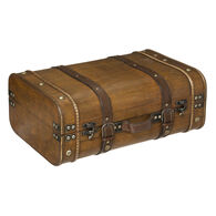 Mala castanha decorativa em madeira 15x40,5cm,  Mala castanha decorativa em madeira 15x40,5cm